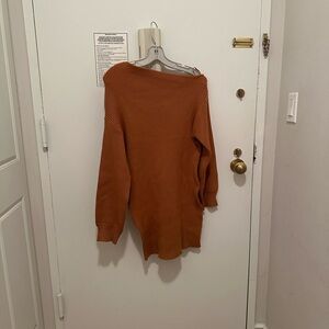 Bodycon one shoulder sweater dress by Lush size L  in Brown